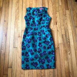 Anthropologie Lavia 18 EUC Women's Green Floral Sleeveless Dress Size 42/US M/6